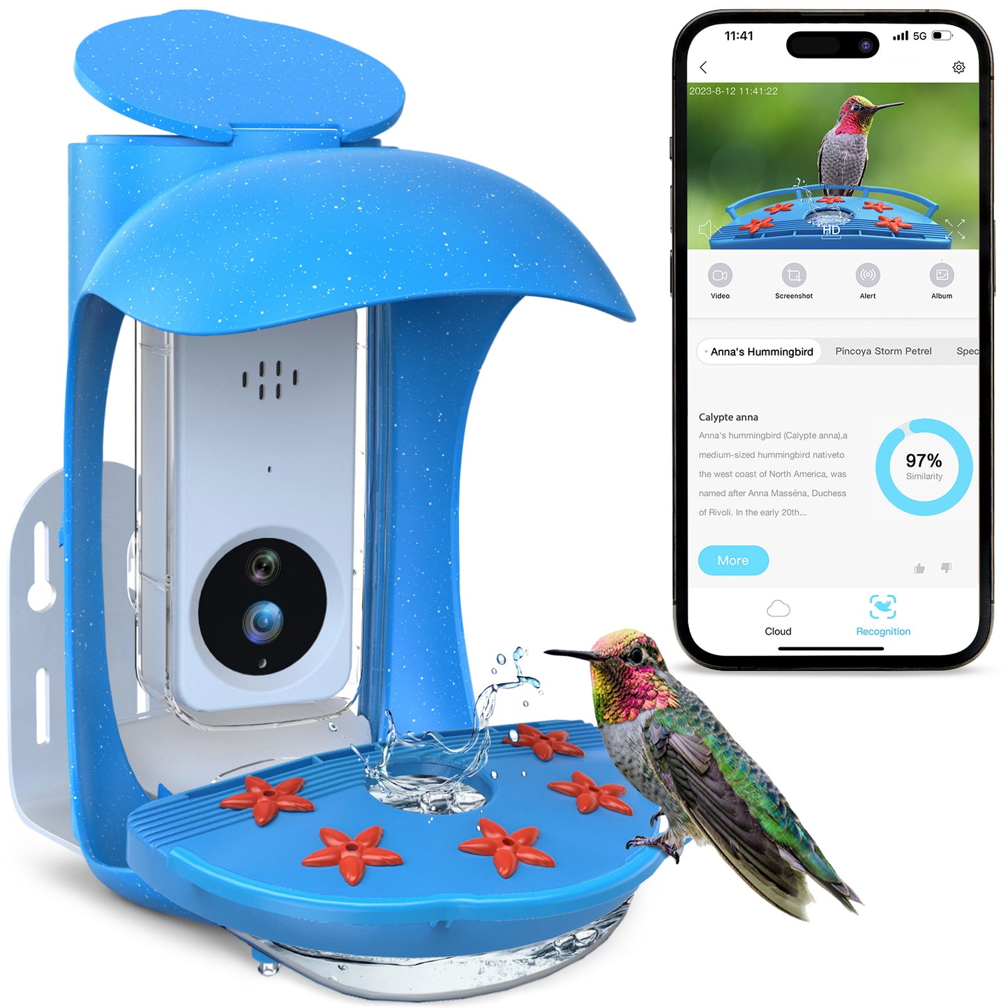 BirDock Hummingbird Feeder With Camera, Smart Bird Feeder For Hummingbird With APP