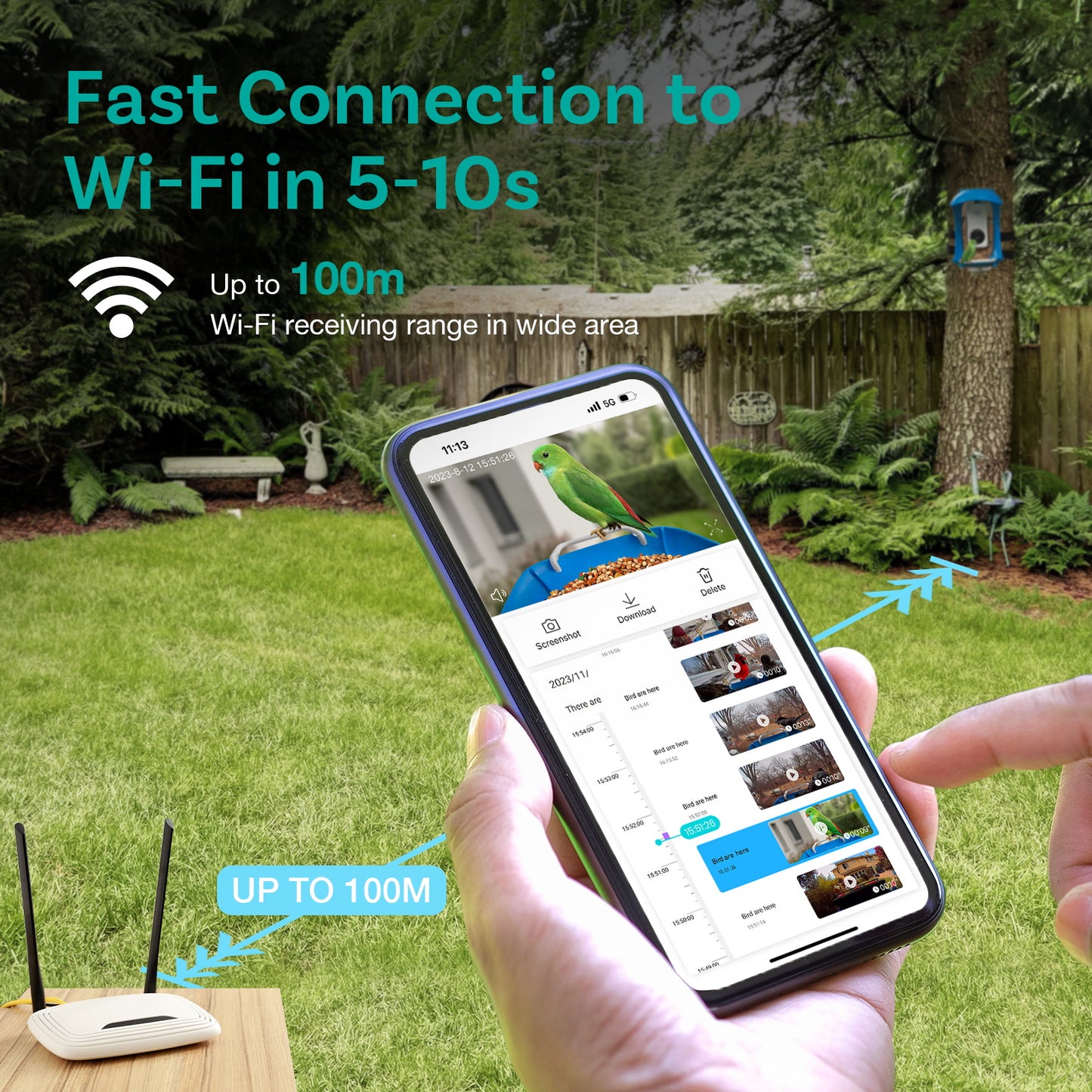 Birdock Smart Bird Feeder with Camera WiFi APP Install